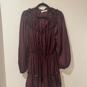Mustard Seed Plum Ruffled Dress